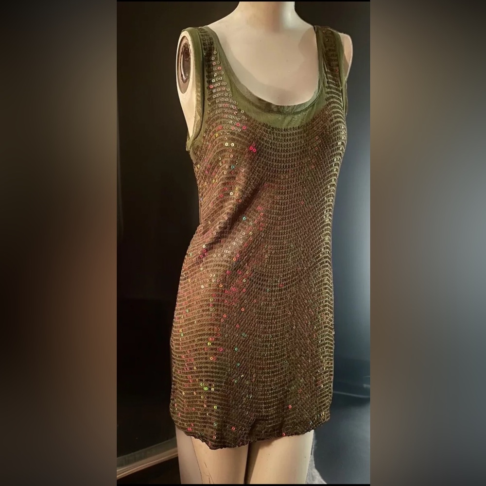 J.CREW Sequin Mini Tank Dress. Longline Mesh. Fabulous!